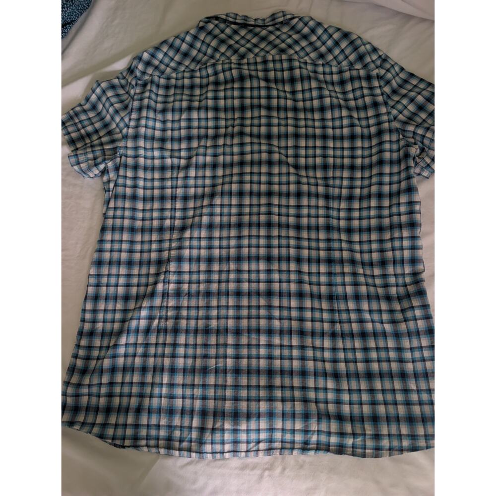 Kenneth Cole Reaction Mens Plaid Short Sleeve Snap Buttons Collared Shirt XXL - Picture 8 of 9
